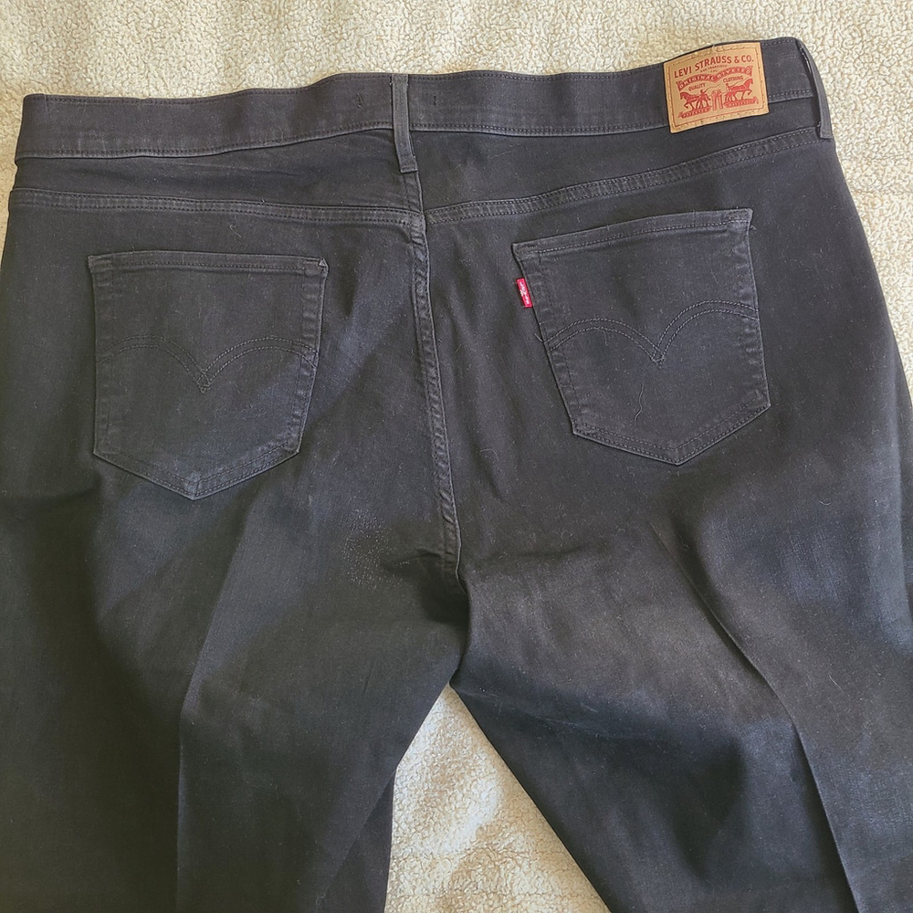 Levis Jeans Womens 24W Plus Black Denim 414 Classic Straight High Rise Stretch - Picture 9 of 15